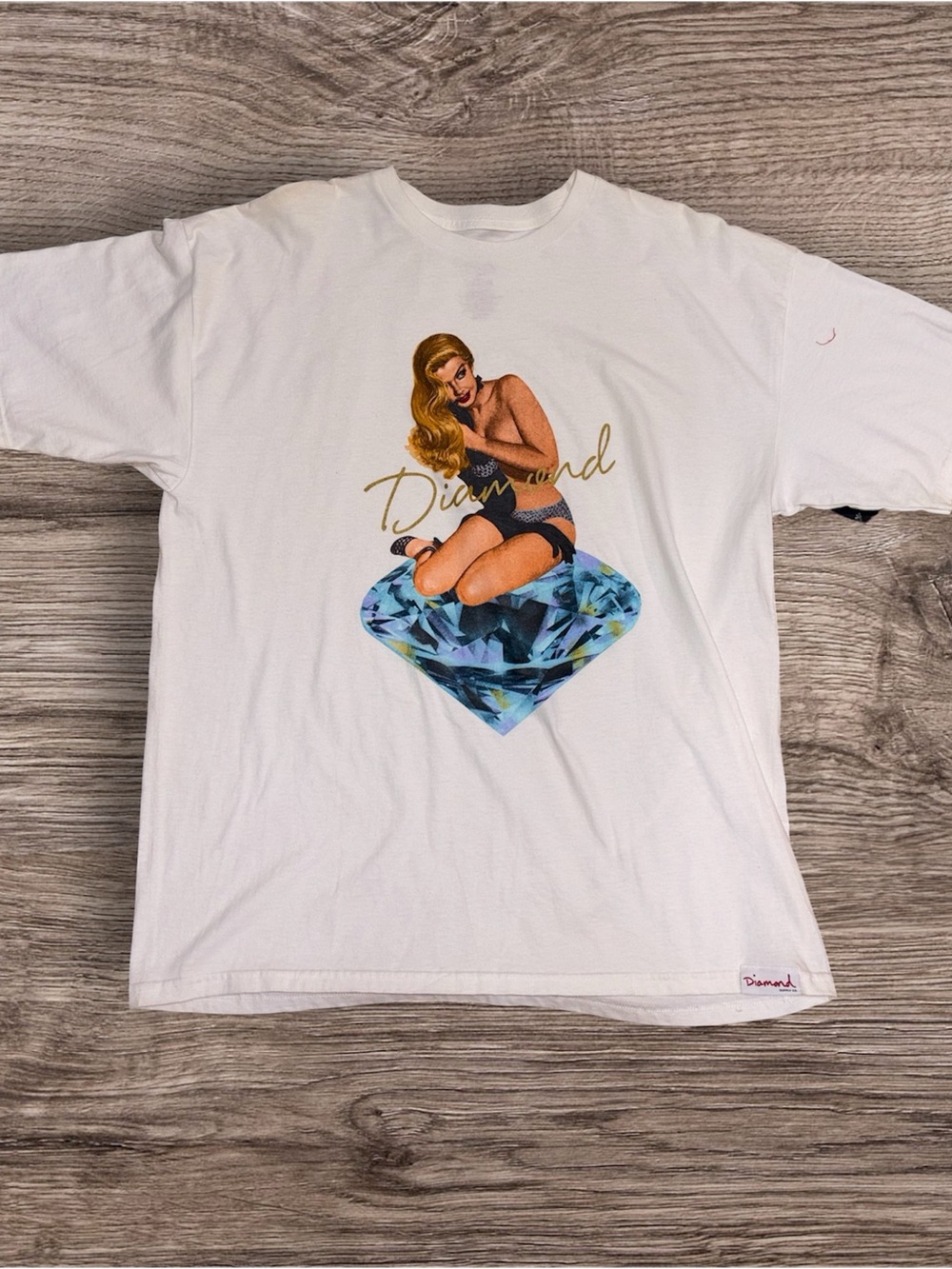 Diamond Supply Co. White 'Diamond' Graphic Swim Tee